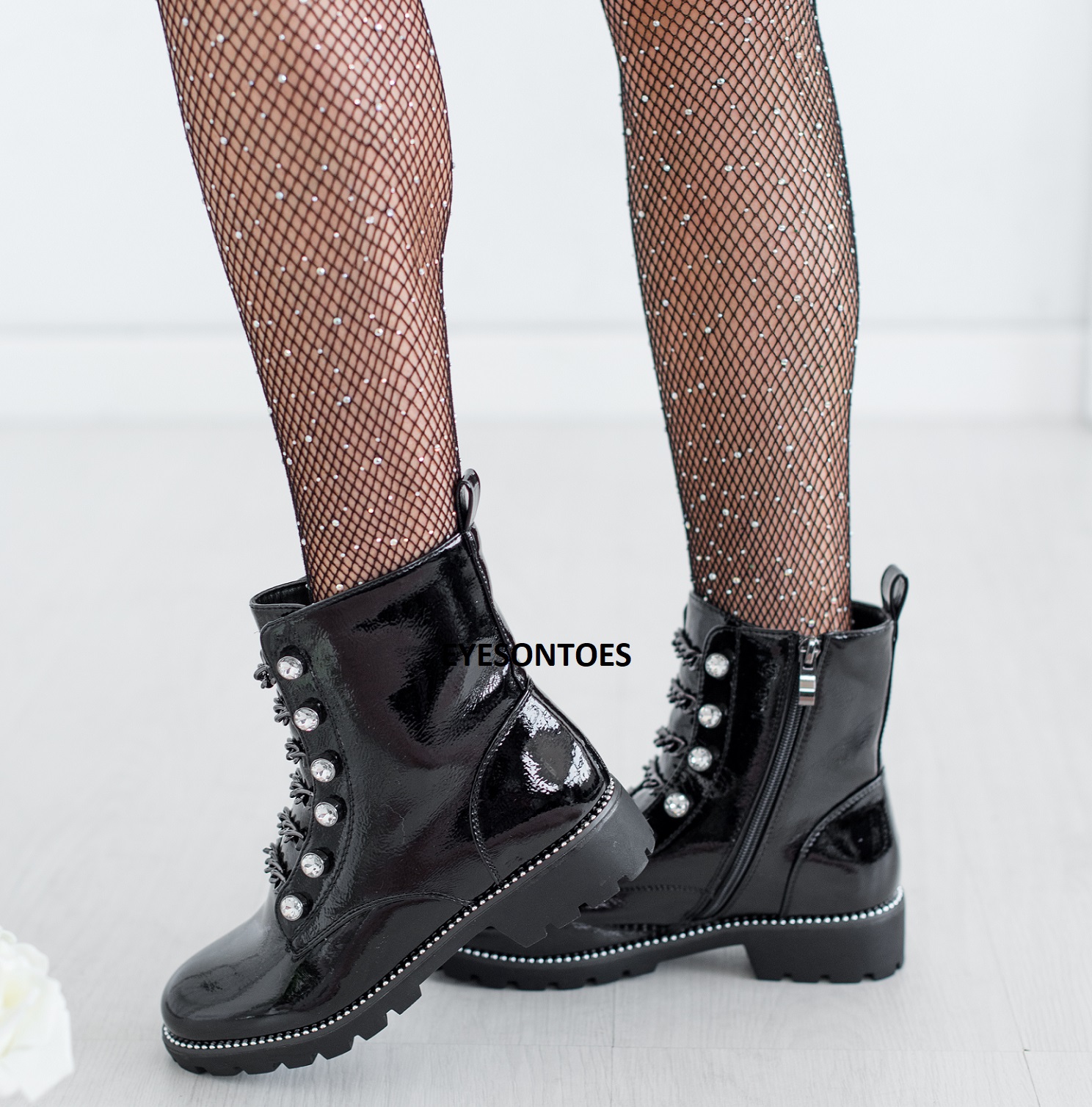 chelsea boots with diamante